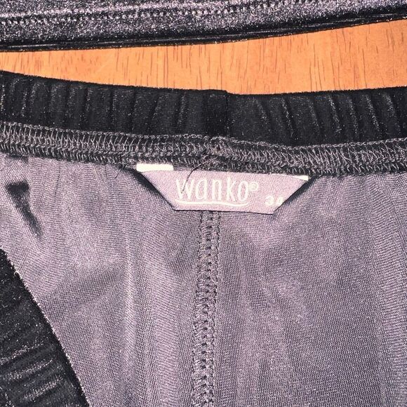 Wanko Black Velvet Evening Set Rhinestone Trim Stretch Top & Pants Outfit S NWT - Picture 8 of 10